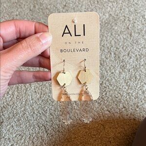 Ali on the Boulevard Gold and Clear Earrings